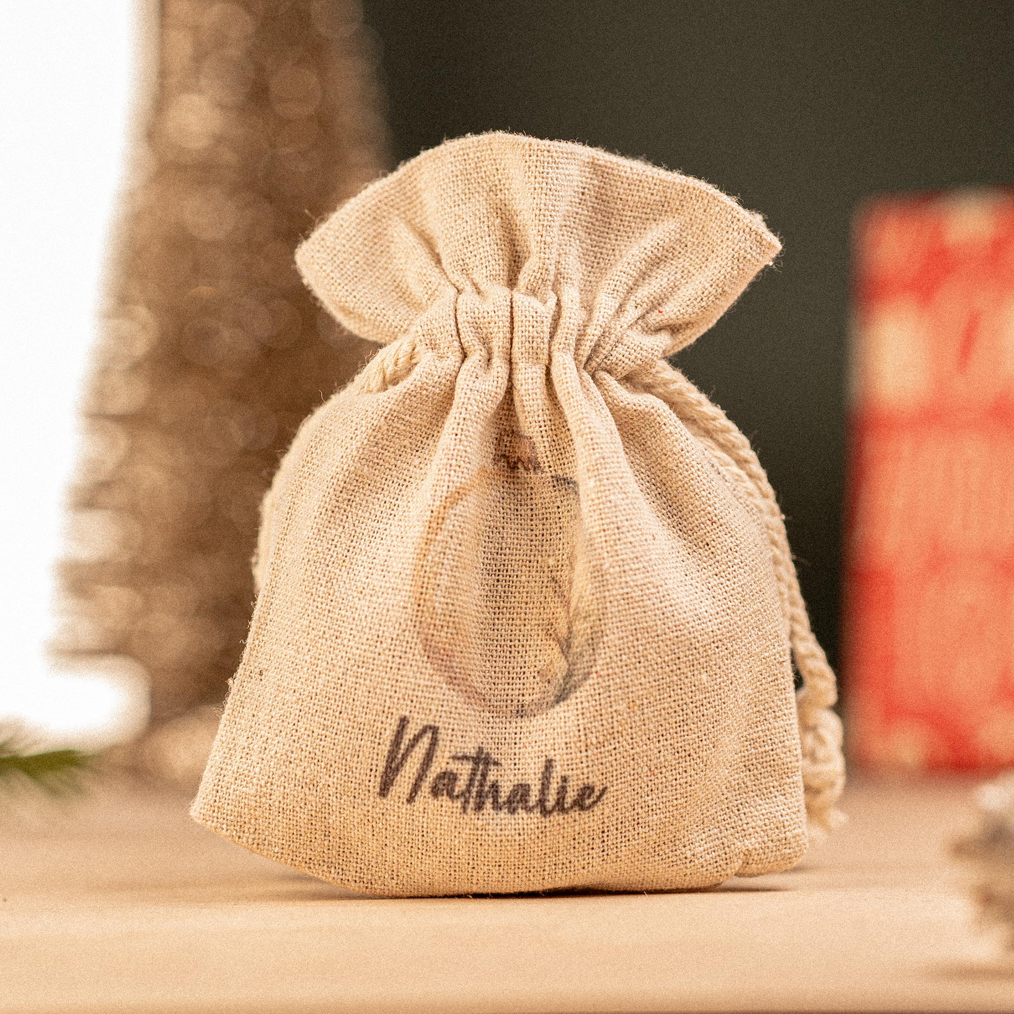 Jutebeutel "Christbaumkugel" - Personalisiert - 11 x 14 cm