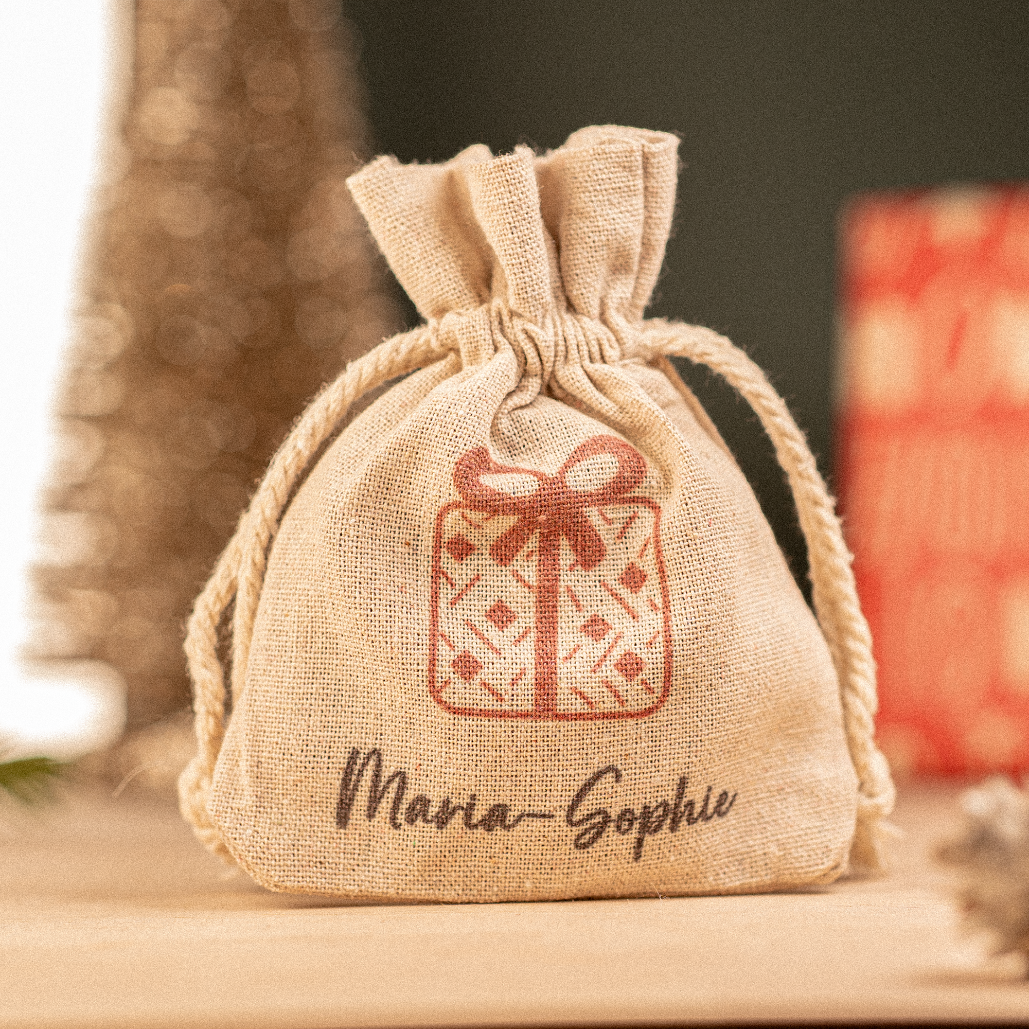 Jutebeutel "Geschenk" - Personalisiert - 11 x 14 cm