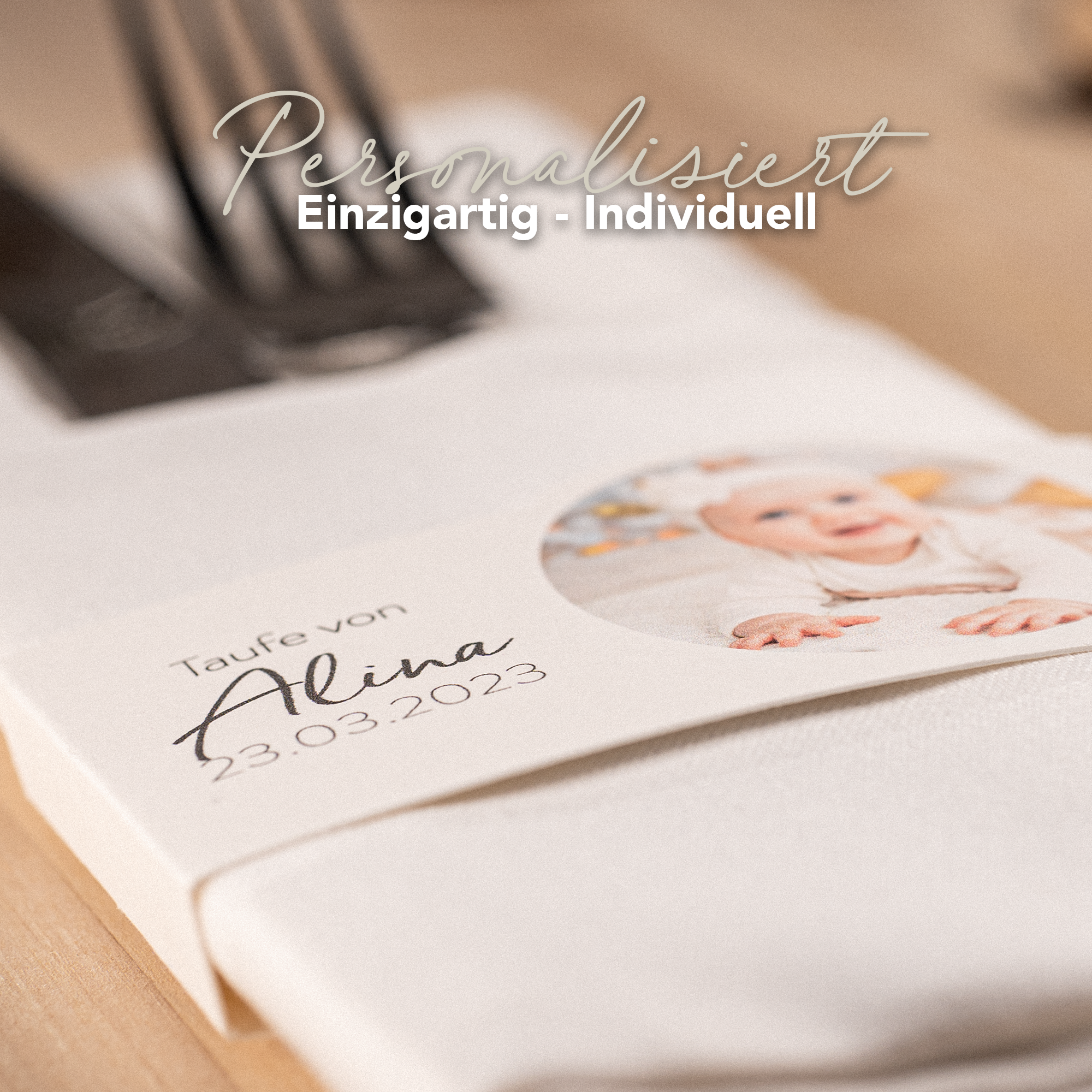 Servietten Banderole (6er Set) zur Taufe, Konfirmation und Hochzeit