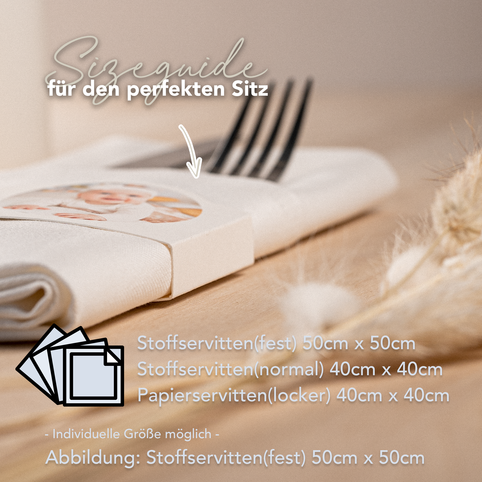 Servietten Banderole (6er Set) zur Taufe, Konfirmation und Hochzeit