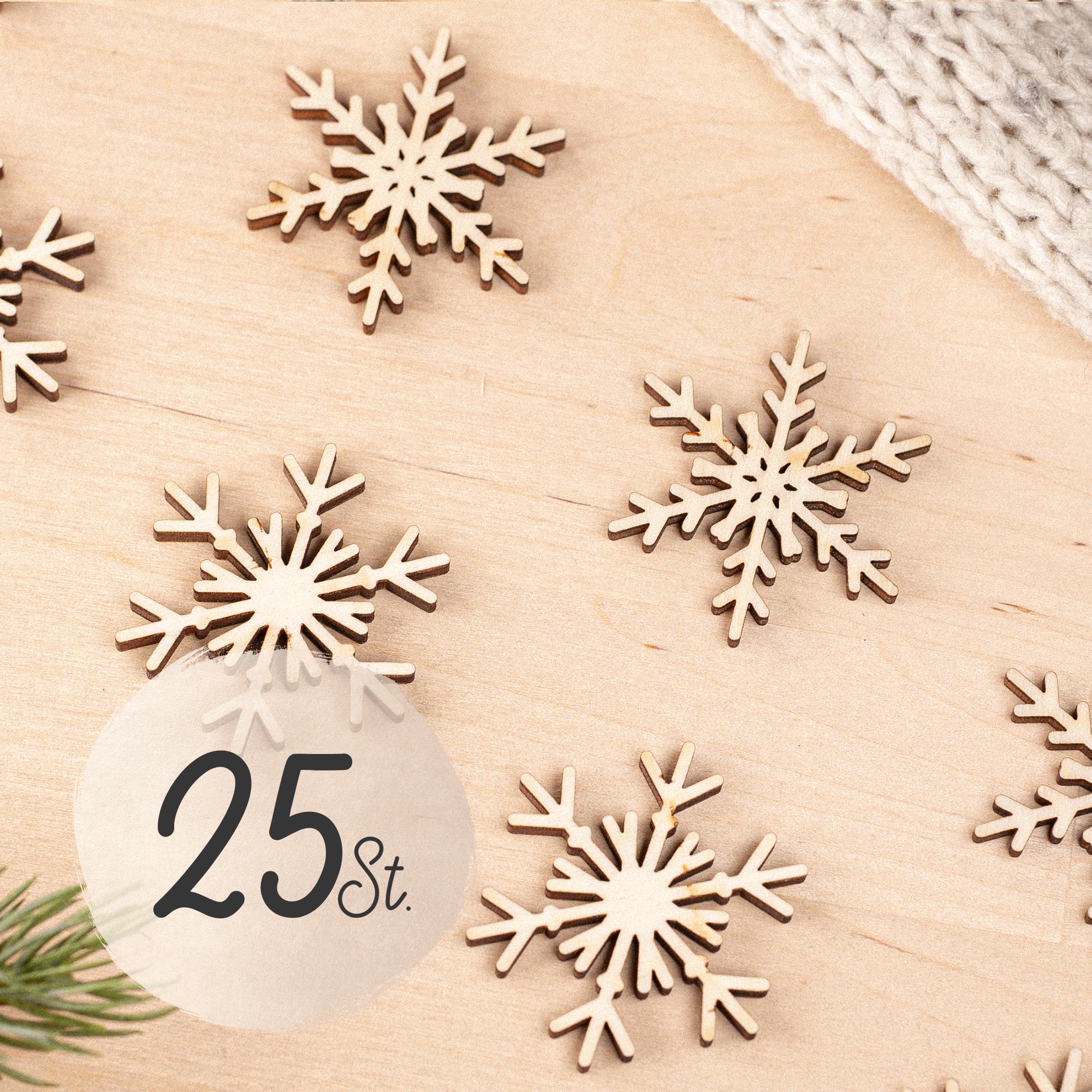Schneeflocken - Holz - Streudekoration - Weihnachtstisch