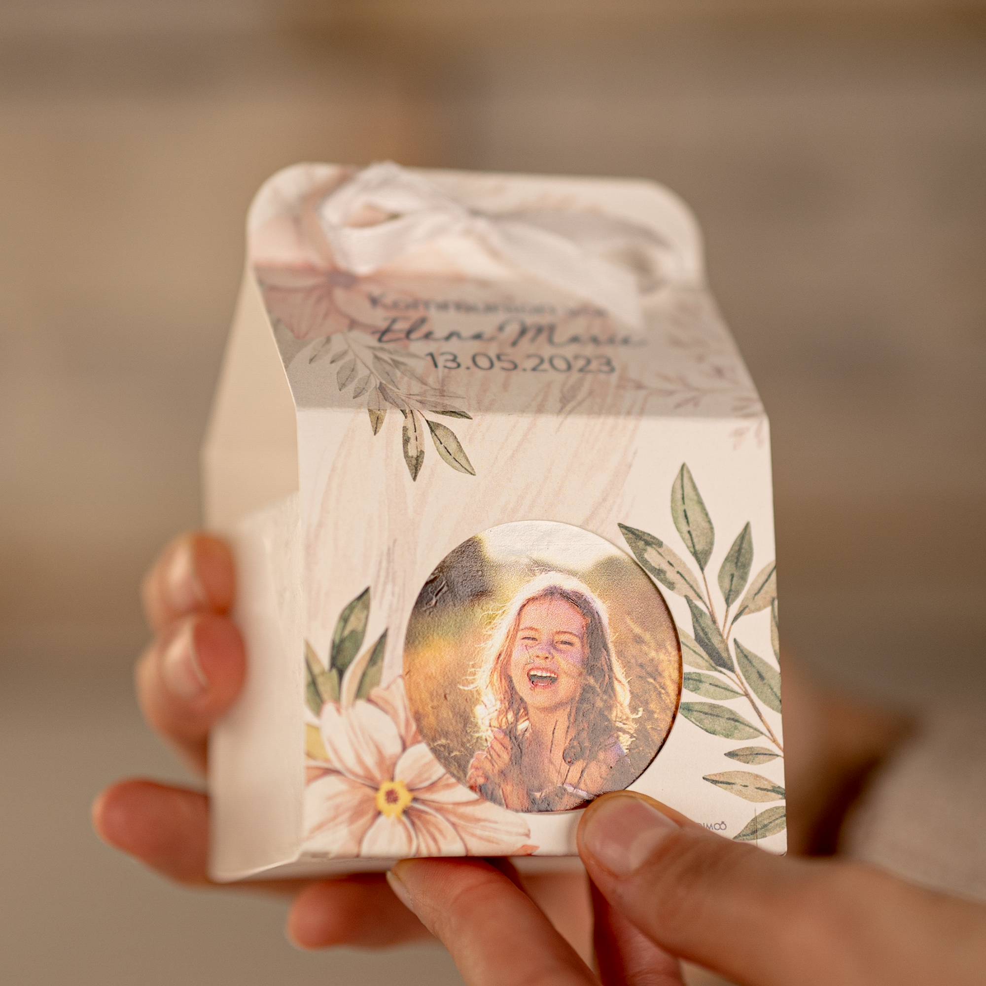 Kerzentasche Wildblume inkl. Viereck-Kerze - Gastgeschenk