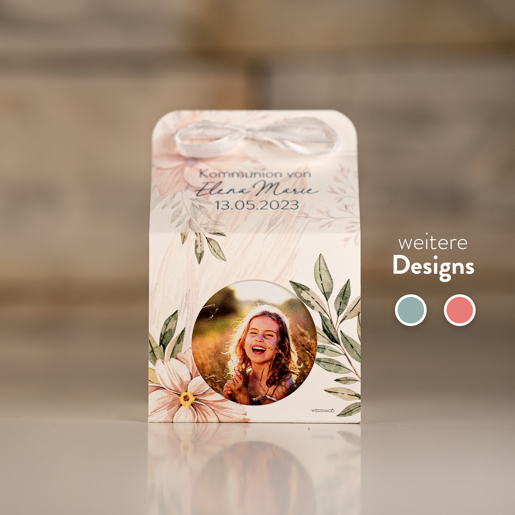 Kerzentasche Wildblume inkl. Viereck-Kerze - Gastgeschenk