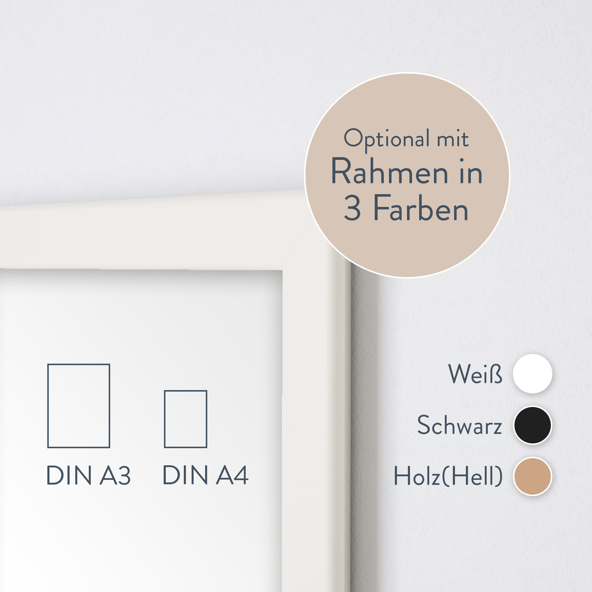 Hochzeitsgeschenk Poster inkl. Rahmen - "AUTOANHÄNGER" - Geldgeschenk zur Hochzeit