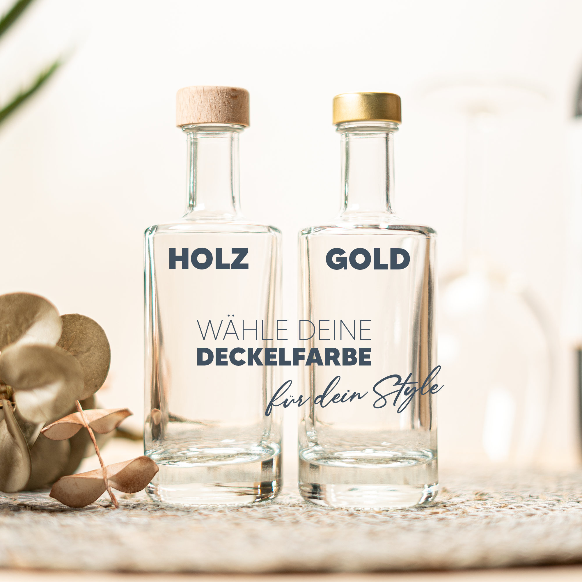 Glas mit personalisierter Papierbanderole | Gastgeschenk | z.B. Olivenöl, Rum, Likör, Sirup